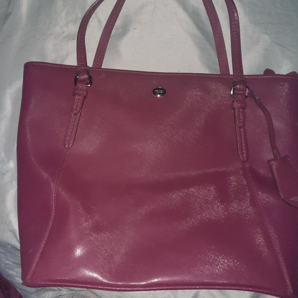 Deep Berry Coach Tote